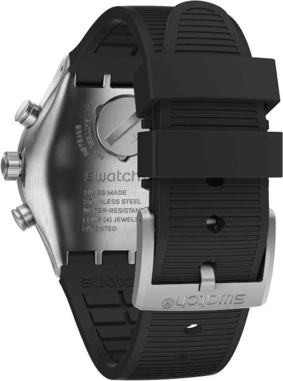 Swatch,IRONY 43mm,43mm,Stainless Steel,Black,Silver,YVS486