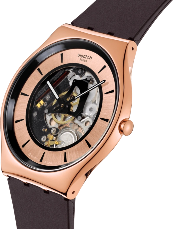 斯沃琪,Swatch Essentials 42毫米,42毫米,不锈钢,玫瑰金色,石英,圆形,SS07G107