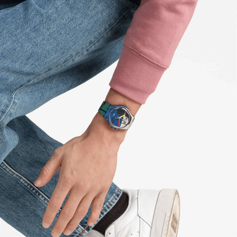 Swatch,Originals 41mm,41mm,Plastic,Blue,White,Black,Quartz,Round,Black,SUOZ363