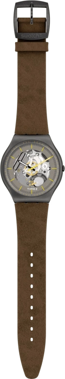 Swatch,Other 42mm,42mm,Stainless Steel,Grey,Skeleton,Quartz,Tonneau,Bronze,SS07M103