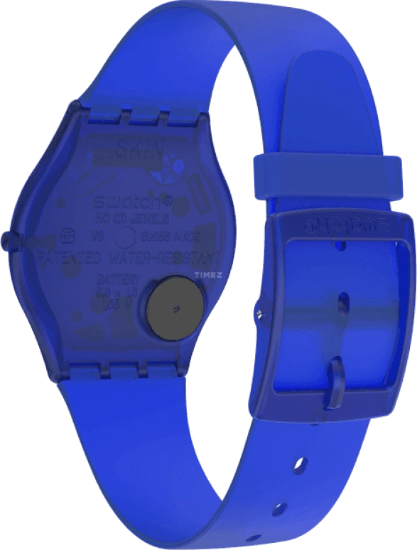 Swatch,SKIN 34mm,34mm,Bioceramic,Blue,Closed,SS08N102