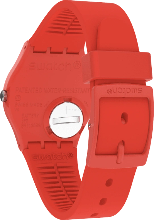 Swatch,Originals 39.20mm,39.20mm,Plastic,Red,Sapphire,Crystal Glass,Closed,GR713