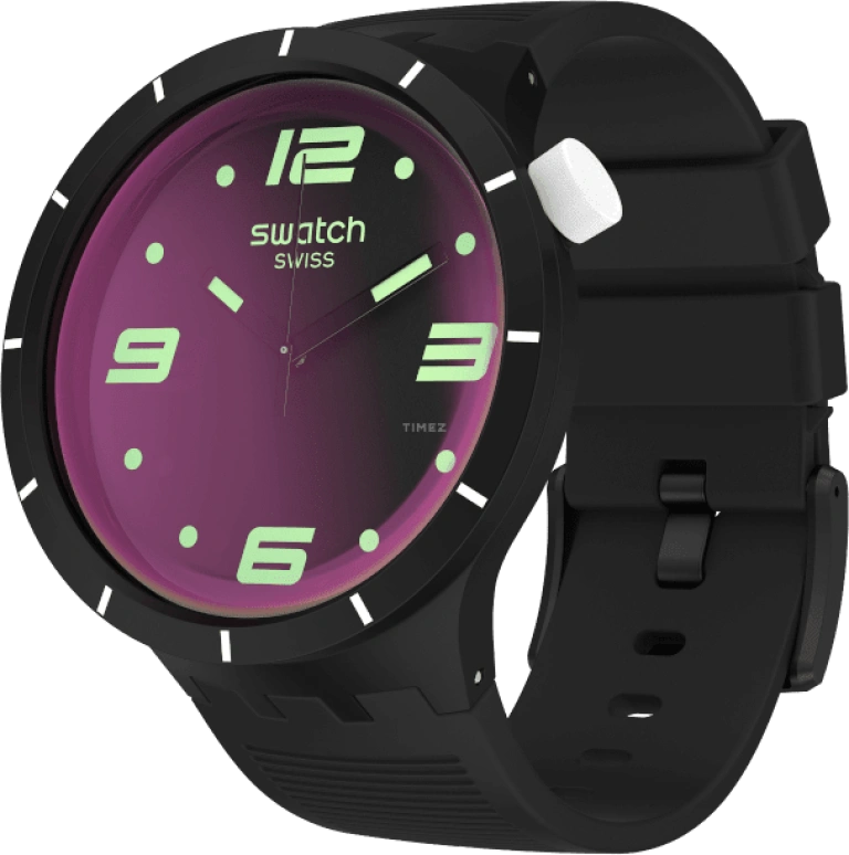 Swatch,THE BOLD 47mm,47mm,Plastic,Gradient,Purple,Sapphire,Crystal Glass,SO27B119
