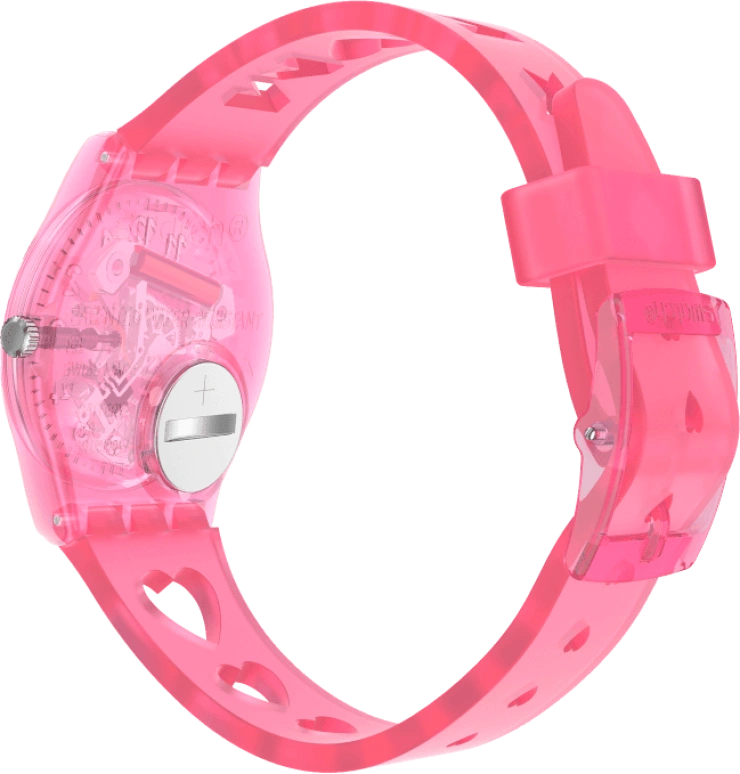 Swatch,Originals 34mm,34mm,Plastic,Pink,Sapphire,Crystal Glass,Open,GZ354
