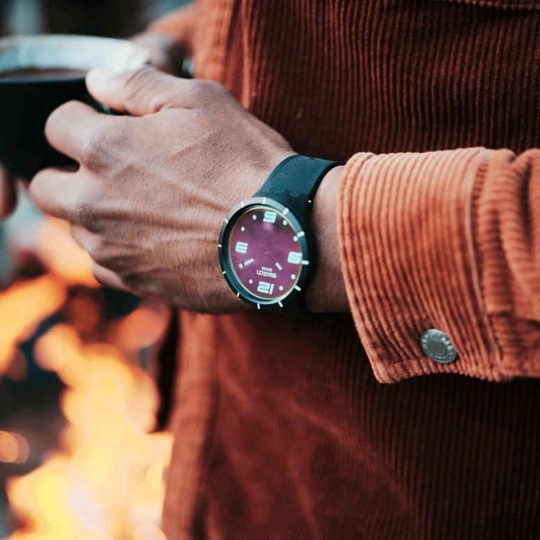 Swatch,THE BOLD 47mm,47mm,Plastic,Gradient,Purple,Sapphire,Crystal Glass,SO27B119