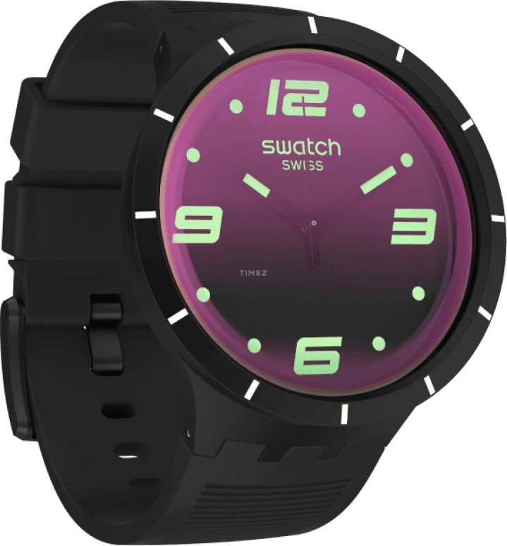 Swatch,THE BOLD 47mm,47mm,Plastic,Gradient,Purple,Sapphire,Crystal Glass,SO27B119