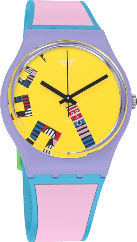 Swatch,Originals 34mm,34mm,Plastic,Yellow,Closed,GZ342