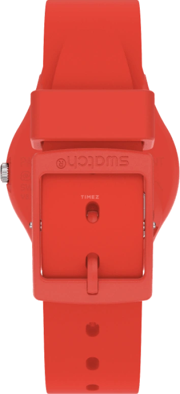 Swatch,Originals 39.20mm,39.20mm,Plastic,Red,Sapphire,Crystal Glass,Closed,GR713