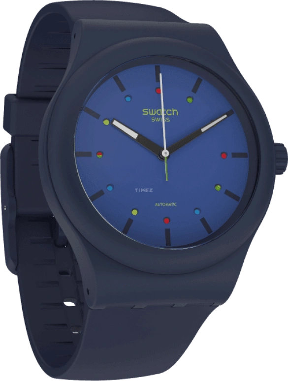 Swatch,Originals 42mm,42mm,Bioceramic,Blue,Quartz,Sapphire,Crystal Glass,Round,SO30N400