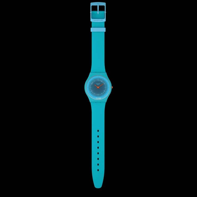斯沃琪,Swatch Essentials 34毫米,34毫米,生物基,蓝色,石英,酒桶形,SS08N114
