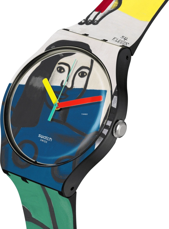 Swatch,Originals 41mm,41mm,Plastic,Blue,White,Black,Quartz,Round,Black,SUOZ363