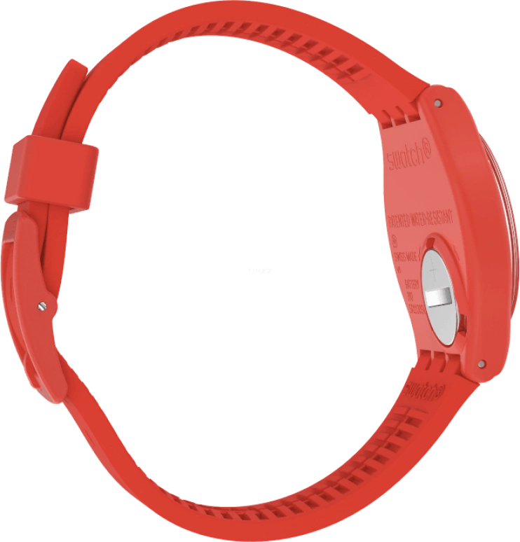 Swatch,Originals 39.20mm,39.20mm,Plastic,Red,Sapphire,Crystal Glass,Closed,GR713