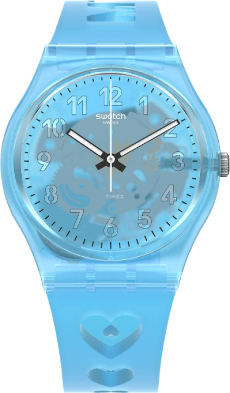 Swatch,Originals 34mm,34mm,Plastic,Blue,Open,GZ353