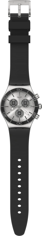 Swatch,IRONY 43mm,43mm,Stainless Steel,Black,Silver,YVS486