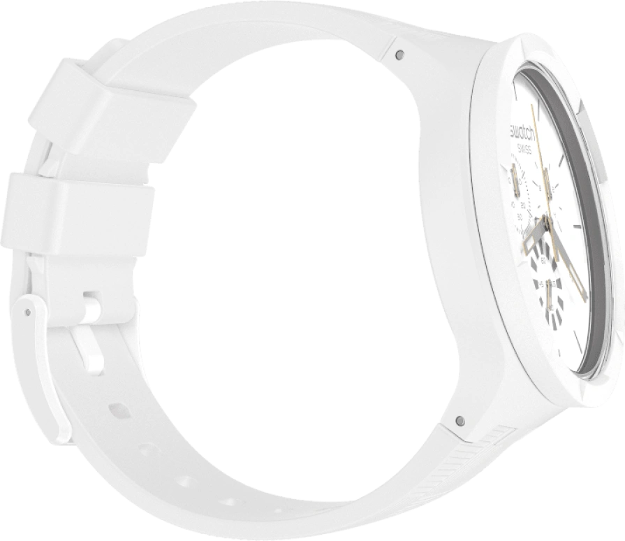 斯沃琪,THE BOLD 47毫米,47毫米,塑料,白色,蓝宝石,水晶玻璃,SB02W400