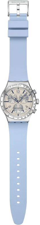 斯沃琪,IRONY 43毫米,43毫米,精钢,蓝色,石英,计时,日历,YVS536