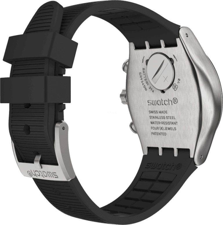 Swatch,IRONY 43mm,43mm,Stainless Steel,Black,Silver,YVS486