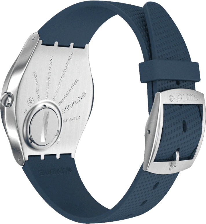Swatch,SKIN 42mm,42mm,Stainless Steel,Blue,Quartz,Round,Silver,SS07S102