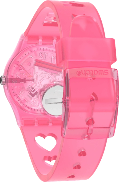 Swatch,Originals 34mm,34mm,Plastic,Pink,Sapphire,Crystal Glass,Open,GZ354