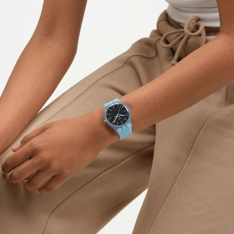 斯沃琪,原创 41毫米,41毫米,生物基,黑色,石英,生物基,玻璃,圆形,SO29L101