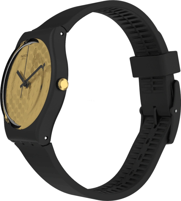 Swatch,Originals 34mm,34mm,Plastic,Gold,Sapphire,Crystal Glass,GB323