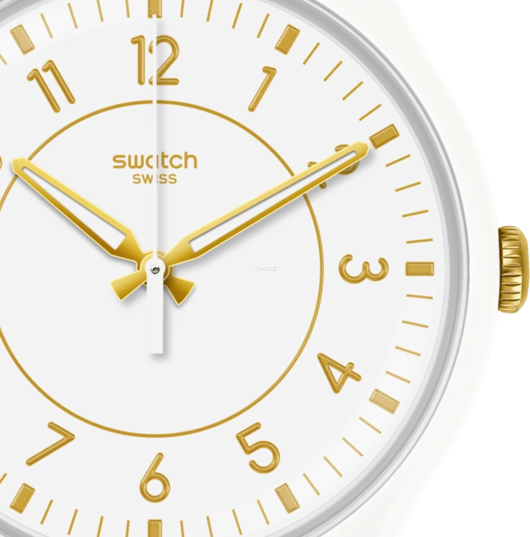 Swatch,Originals 41mm,41mm,Plastic,White,Quartz,Tonneau,SVIW108,SVIW108-5300