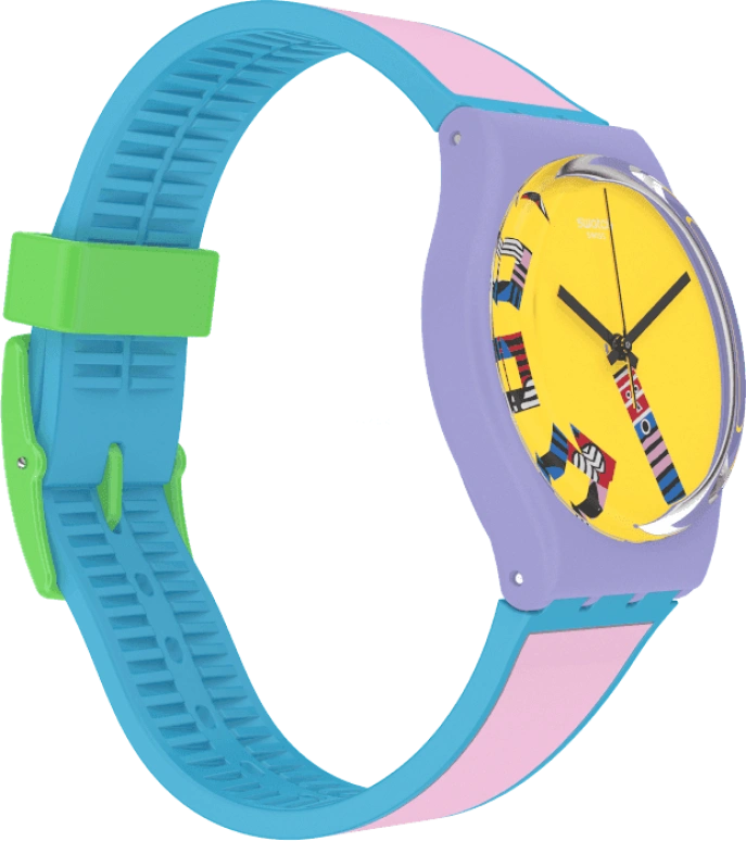 Swatch,Originals 34mm,34mm,Plastic,Yellow,Closed,GZ342