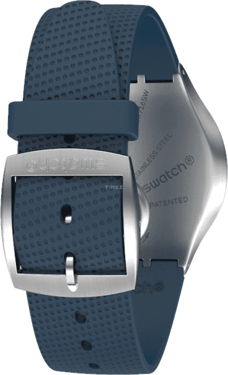 Swatch,SKIN 42mm,42mm,Stainless Steel,Blue,Quartz,Round,Silver,SS07S102