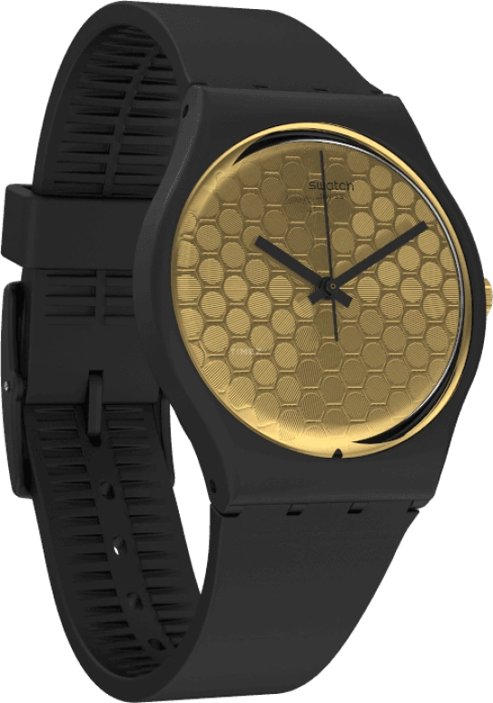 Swatch,Originals 34mm,34mm,Plastic,Gold,Sapphire,Crystal Glass,GB323