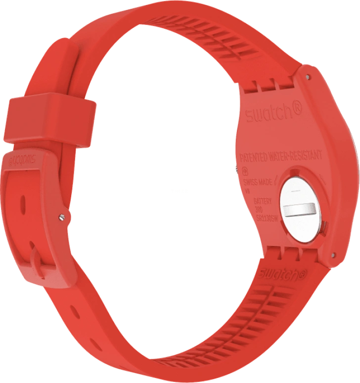 Swatch,Originals 39.20mm,39.20mm,Plastic,Red,Sapphire,Crystal Glass,Closed,GR713