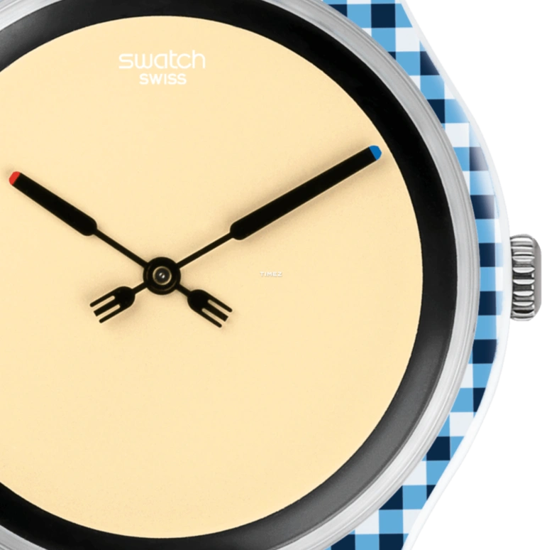 Swatch,Originals 41mm,41mm,Plastic,Beige,Quartz,Sapphire,Crystal Glass,Round,SUOW118