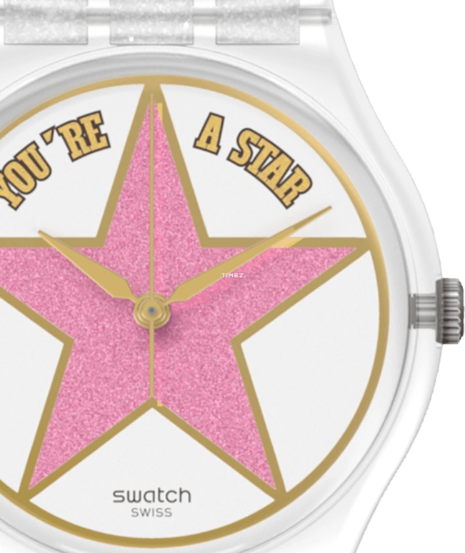 Swatch,Originals 34mm,34mm,Bio-sourced,Pink Red,White,Quartz,Round,Transparent,SO28Z108