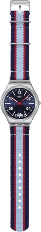 Swatch,SKIN 42mm,42mm,Stainless Steel,Blue,Quartz,Round,Gray,SS07S148