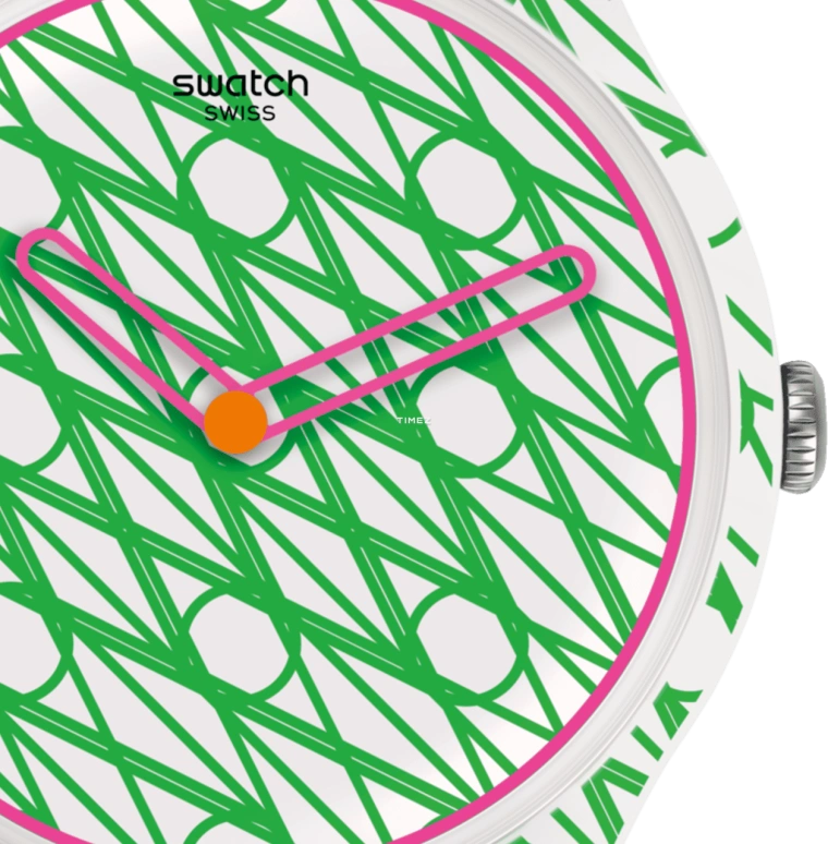 Swatch,Originals 41mm,41mm,Plastic,Green,Quartz,Round,SUOZ208