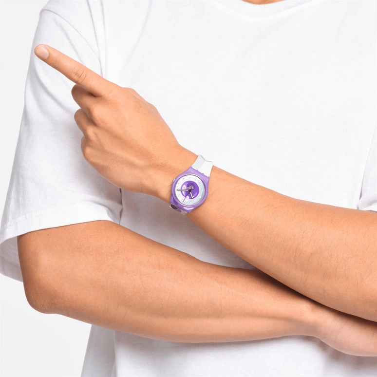 Swatch,Originals 34mm,34mm,Plastic,White,Quartz,Sapphire,Crystal Glass,Round,GZ359