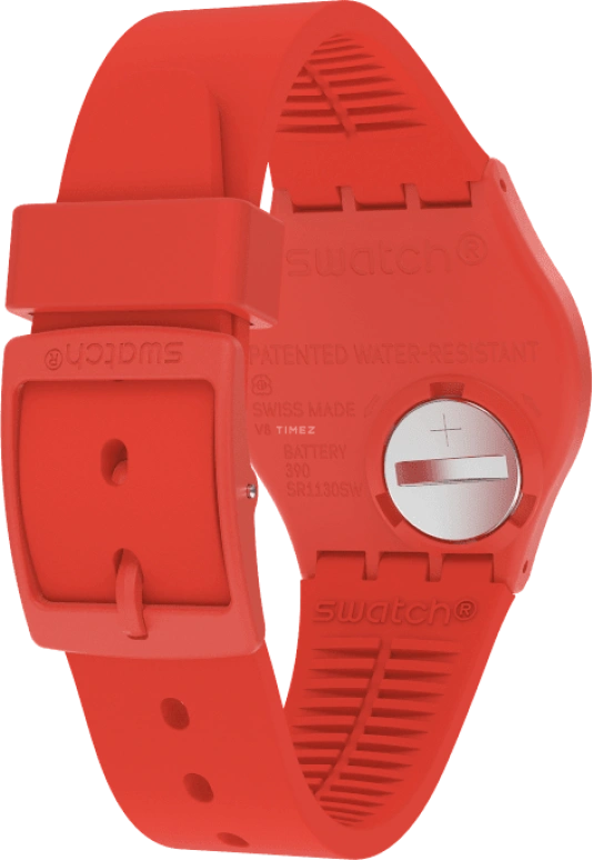 Swatch,Originals 39.20mm,39.20mm,Plastic,Red,Sapphire,Crystal Glass,Closed,GR713