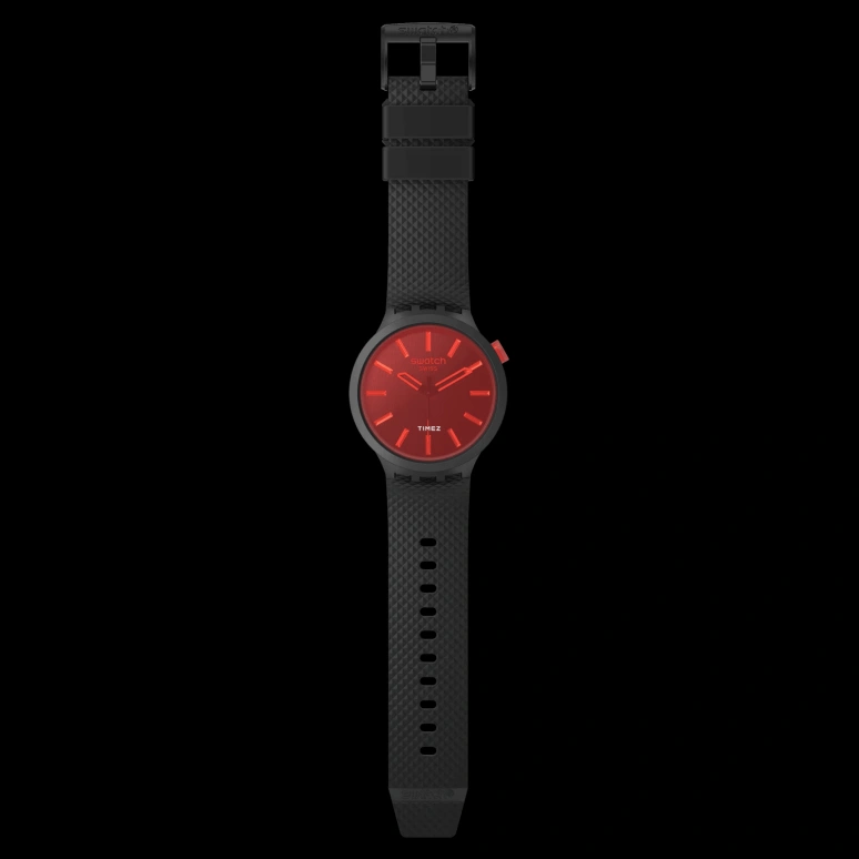 斯沃琪,Swatch Essentials 47毫米,47毫米,生物基,红色,石英,圆形,黑色,SB05B111