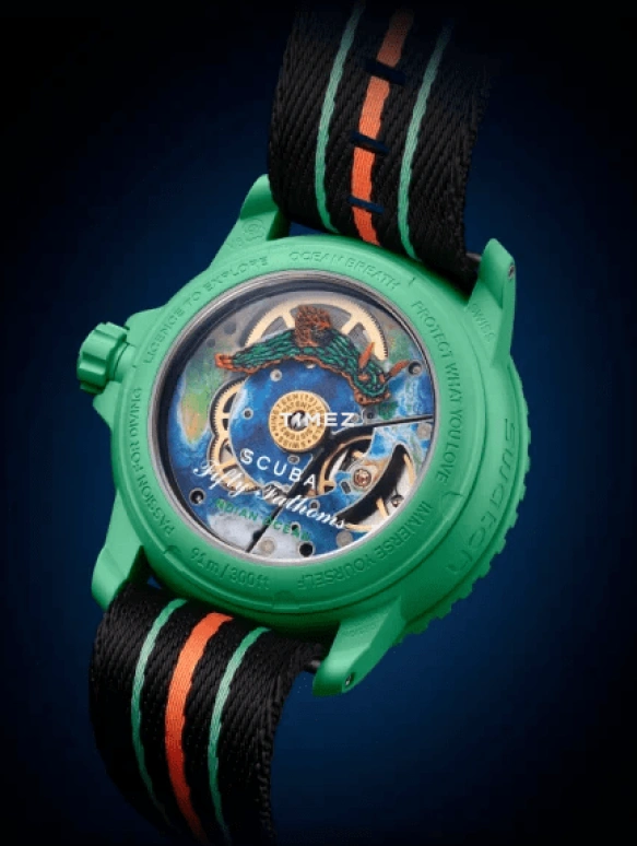 Swatch,BIOCERAMIC 42.30mm,42.30mm,Bioceramic,Green,Automatic,Day,Sapphire,Glass,SO35I100