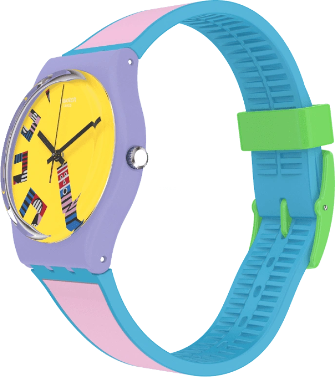 Swatch,Originals 34mm,34mm,Plastic,Yellow,Closed,GZ342