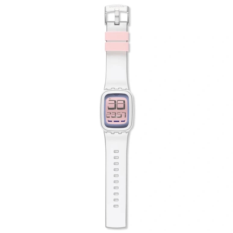 Swatch,Other 39mm,39mm,Plastic,Pink Red,Quartz,Other,White,SURW112