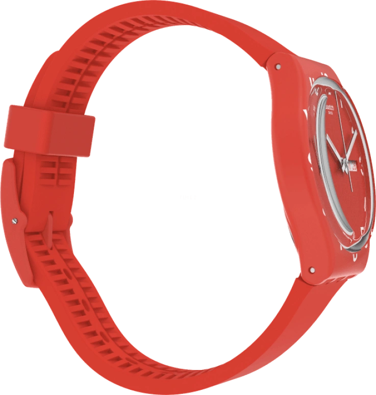 Swatch,Originals 39.20mm,39.20mm,Plastic,Red,Sapphire,Crystal Glass,Closed,GR713