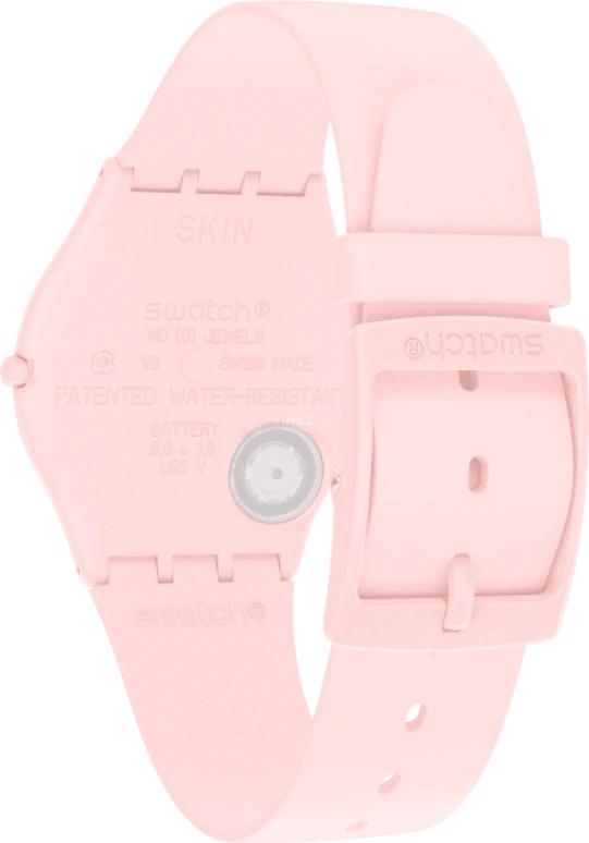 斯沃琪,SKIN 34毫米,34毫米,陶瓷,粉色,密底,SS09P100