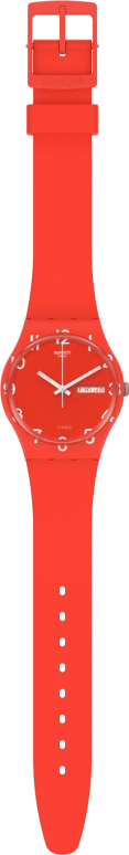 Swatch,Originals 39.20mm,39.20mm,Plastic,Red,Sapphire,Crystal Glass,Closed,GR713