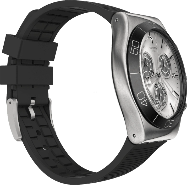 Swatch,IRONY 43mm,43mm,Stainless Steel,Black,Silver,YVS486