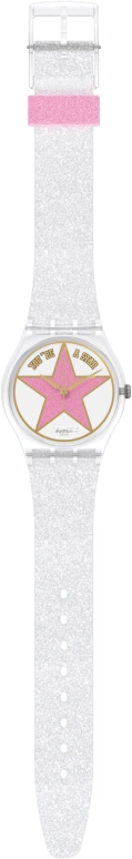 Swatch,Originals 34mm,34mm,Bio-sourced,Pink Red,White,Quartz,Round,Transparent,SO28Z108