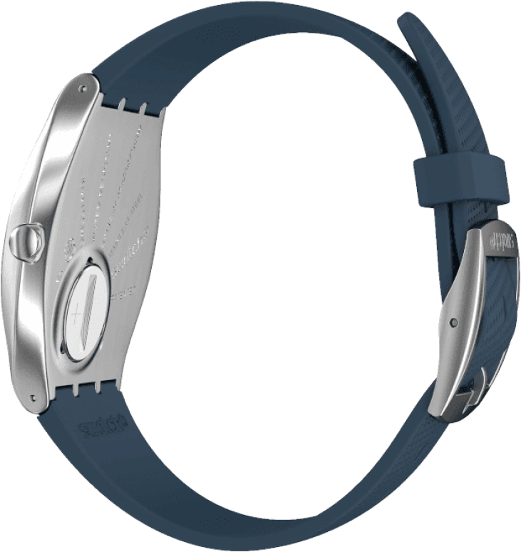 Swatch,SKIN 42mm,42mm,Stainless Steel,Blue,Quartz,Round,Silver,SS07S102