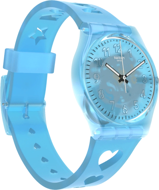 Swatch,Originals 34mm,34mm,Plastic,Blue,Open,GZ353