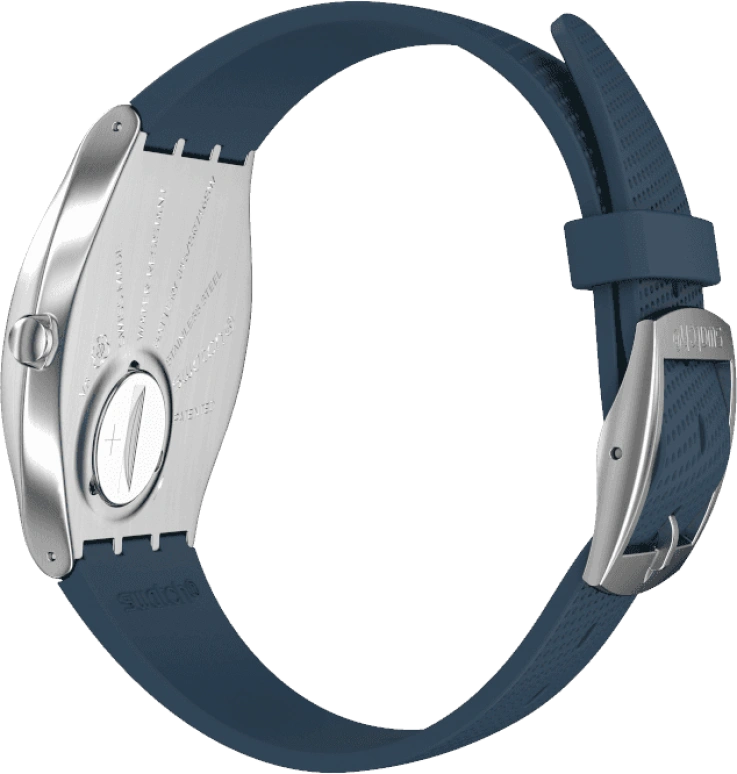 Swatch,SKIN 42mm,42mm,Stainless Steel,Blue,Quartz,Round,Silver,SS07S102