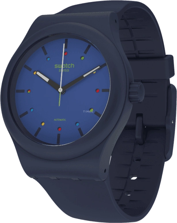 Swatch,Originals 42mm,42mm,Bioceramic,Blue,Quartz,Sapphire,Crystal Glass,Round,SO30N400
