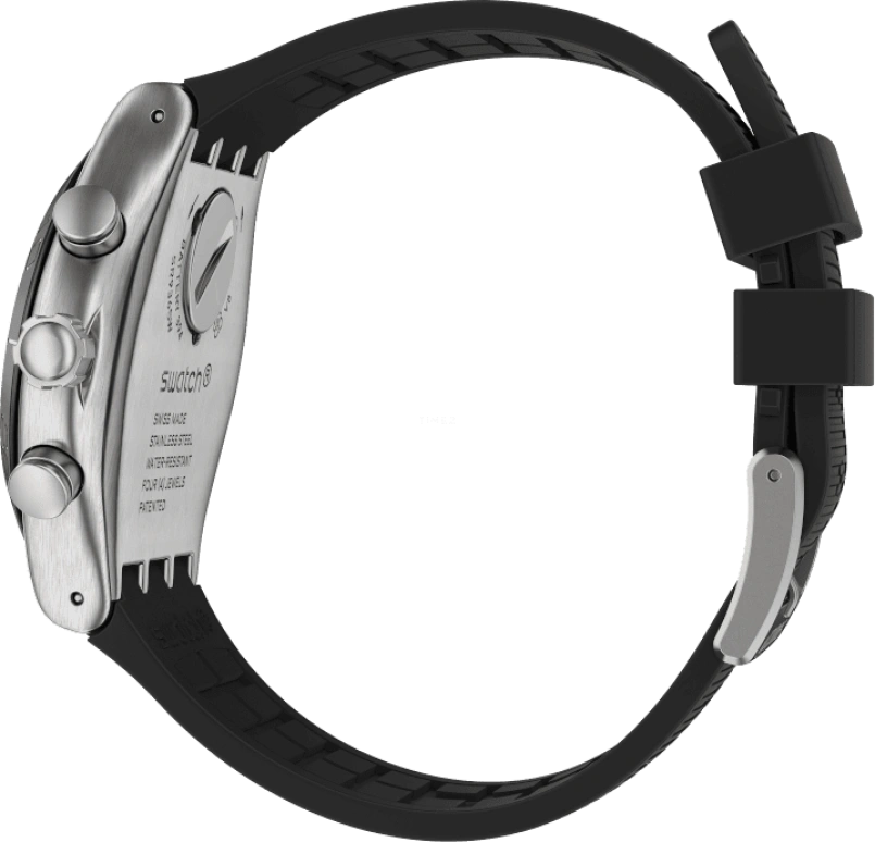 Swatch,IRONY 43mm,43mm,Stainless Steel,Black,Silver,YVS486